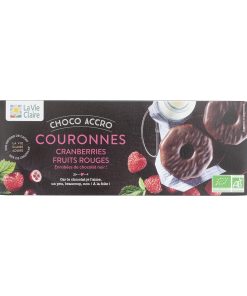 COURONNES CRANBERRIES FRUITS ROUGES ENROBEES DE CHOCOLAT NOIR