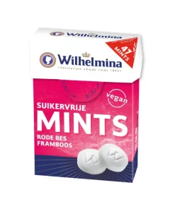 Wilhelmina Mints Suikervrij Framboos Rode Bes (20x30gr)