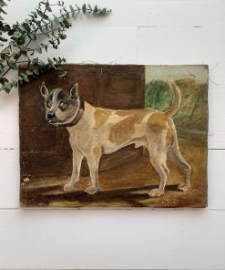 Ancien tableau de chien XIXe