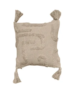 Coussin beige avec motifs géométriques | 45 × 45 cm