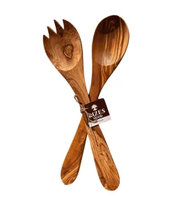 Alternative view of Set cuillère et fourchette en bois d&rsquo;olivier | 30 cm